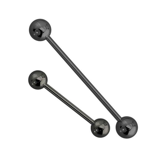 Black PVD Plated Over 316L Surgical Steel Barbell 14mm - 1202 Body Jewelry