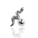 Silver Tiny Snake 316L Surgical Steel Cartilage Barbell - 1202 Body Jewelry