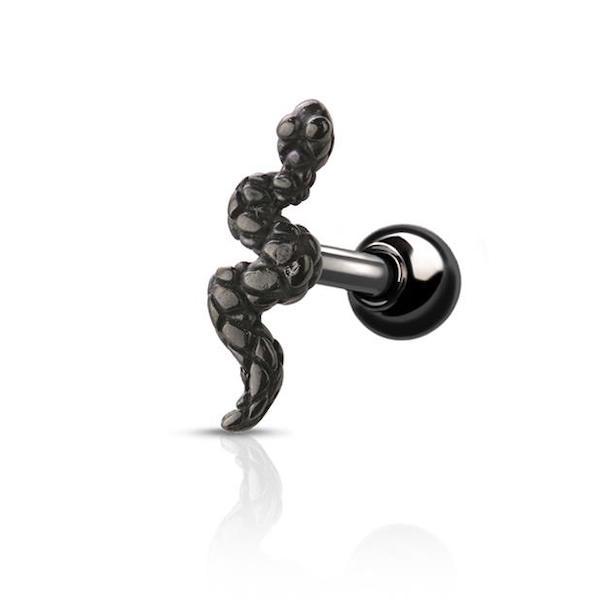 Tiny Snake 316L Surgical Steel Cartilage Barbell