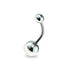 Silver 316L Surgical Steel Basic Navel Ring 8mm - 1202 Body Jewelry