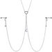 Blue Gem Moon Heart Star Nipple Chain Necklace - 1202 Body Jewelry