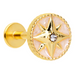 Gold Tone Sailors Compass Labret Monroe Tragus - 1202 Body Jewelry