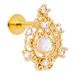 White Synthetic Opal Gold Tone Labret - 1202 Body Jewelry