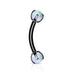 Black Opals Internally Threaded Curved Barbells - 1202 Body Jewelry