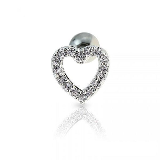 Silver Line Love Heart Cartilage - 1202 Body Jewelry