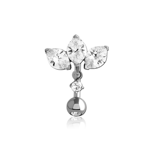 MARQUISE CZ DANGLE NAVEL RING