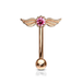 Round Crystal with Angel Wings Top Curved Barbells - 1202 Body Jewelry
