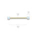 Black Push in Industrial Barbells with Prong Set Opal Ends - 1202 Body Jewelry