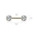 Silver Round CZ Ends Push in Nipple Barbells - 1202 Body Jewelry