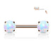 Rose Gold Round Opal Ends Push in Nipple Barbells - 1202 Body Jewelry