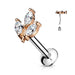 Rose Gold 3 Marquise CZ Prong Push in Labret - 1202 Body Jewelry