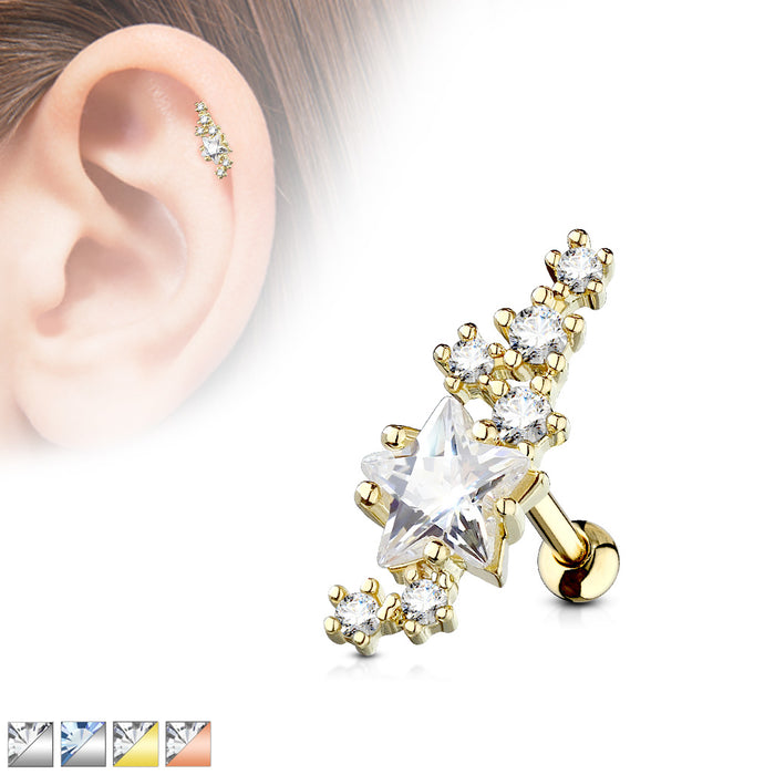 Lined Cluster CZ Stars with Large Star Center Cartilage