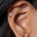 Silver 5 Marquise CZ Petals Flower Top Flat Back Studs - 1202 Body Jewelry