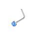 Blue Opal "L" Bend Nose Stud Rings - 1202 Body Jewelry