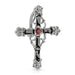 Black Enamel Colored Cross with Red Gem Belly ring - 1202 Body Jewelry