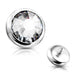 Clear Flat Gem 316L Surgical Steel Internally Threaded Disc Tops - 1202 Body Jewelry