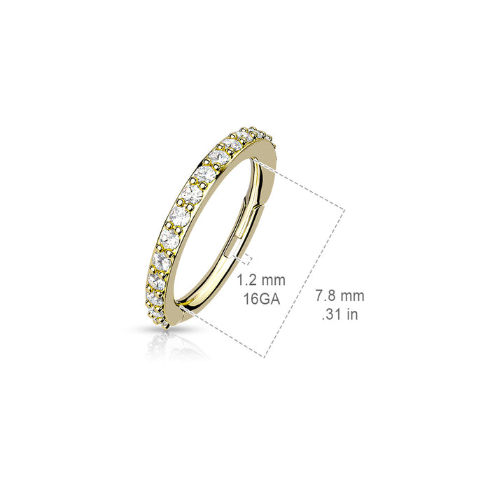 High Quality Precision Hinged Segment Hoop Rings with CNC Set CZ Paved