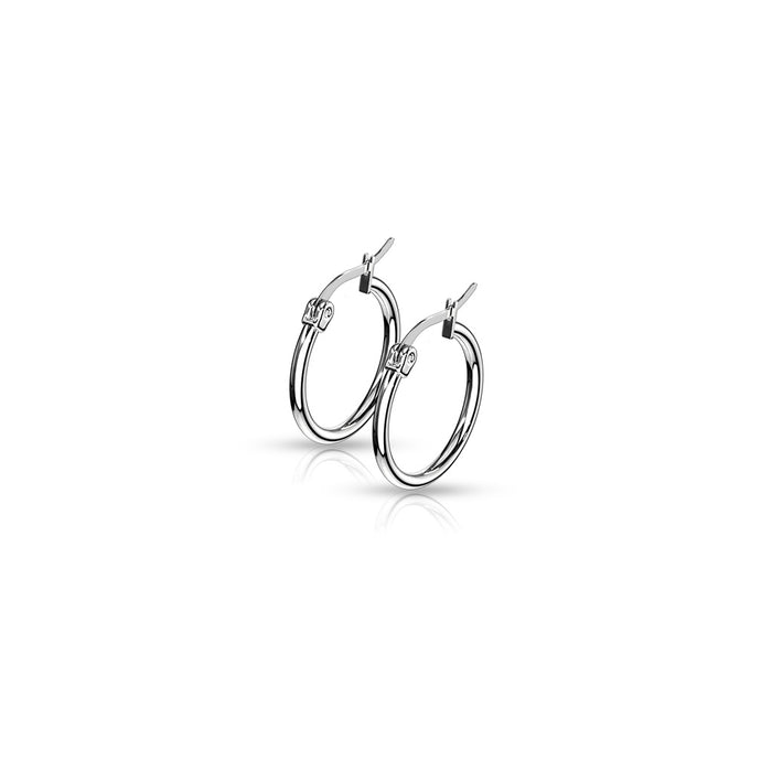 Pair of 316L Surgical Steel Round Hoop Earrings