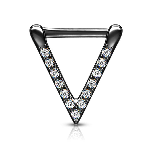 Triangle Clear CZ Paved Clicker