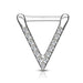 Silver Triangle Clear CZ Paved Clicker - 1202 Body Jewelry
