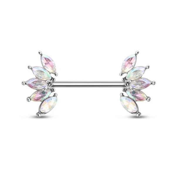 Aurora Marquise Gem Nipple Barbell - 1202 Body Jewelry