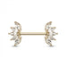 Clear Marquise Gem Gold Nipple Barbell - 1202 Body Jewelry